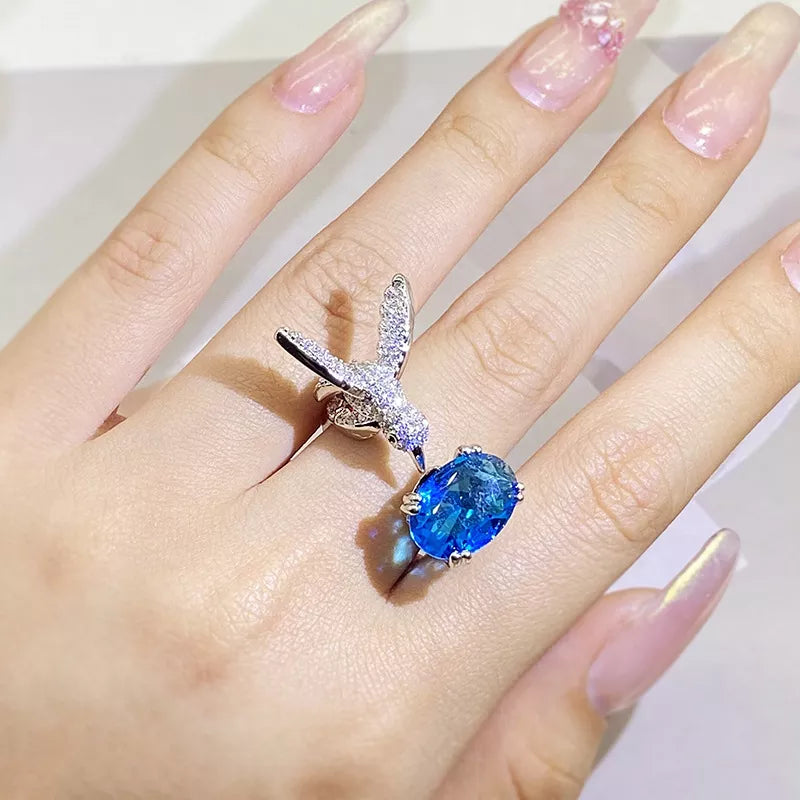 Azure Flight Hummingbird Ring