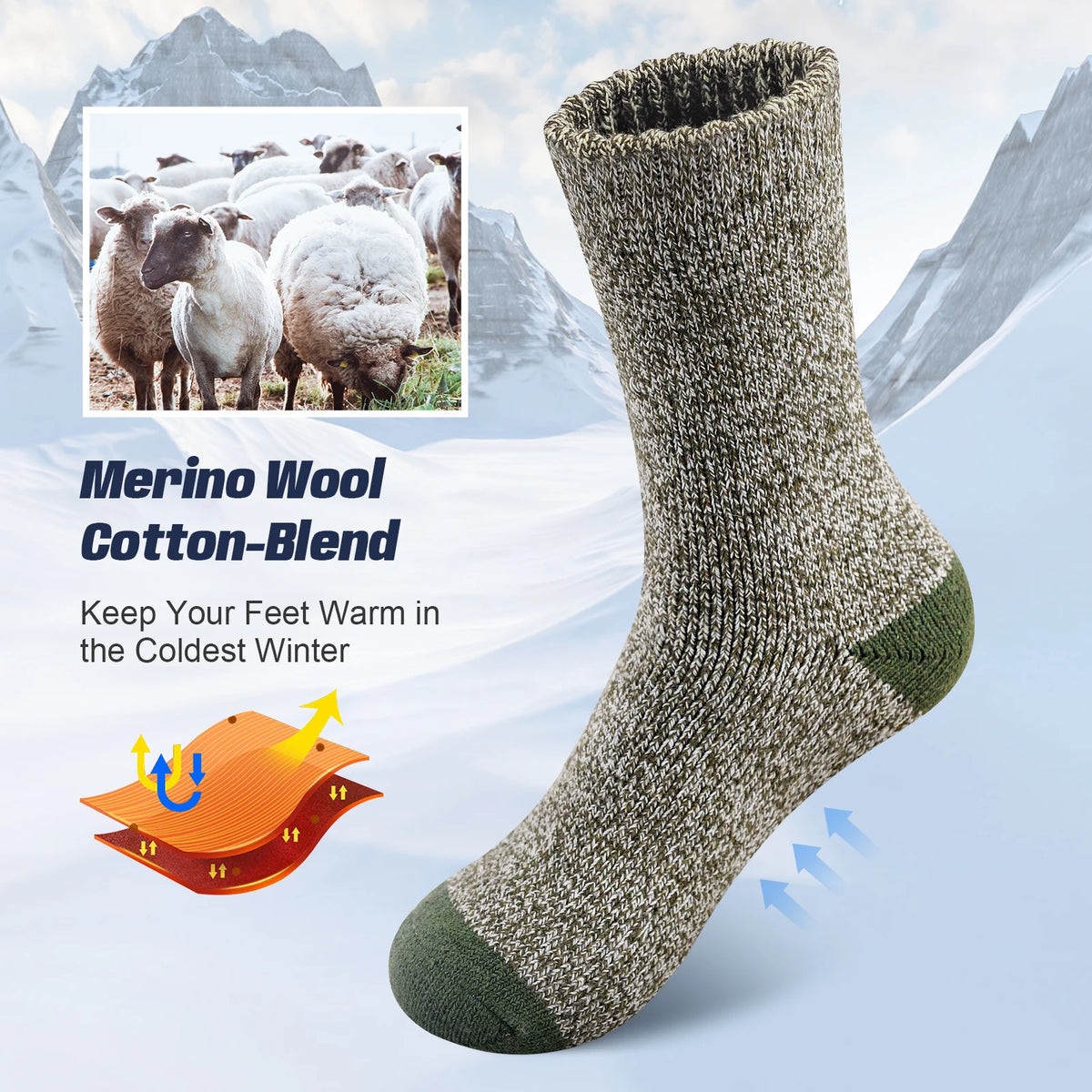 Merino Wool Trekker Socks - 5 Pack