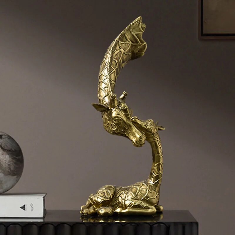 Harmonious Giraffe Duo Sculpture