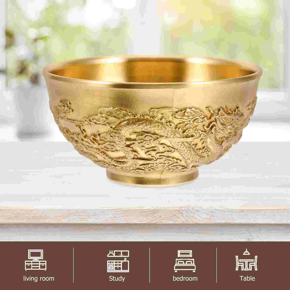 Golden Guardian Dragon Bowl