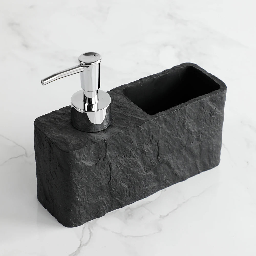 Alessia Home Stone Soap Dispenser &amp; Caddy