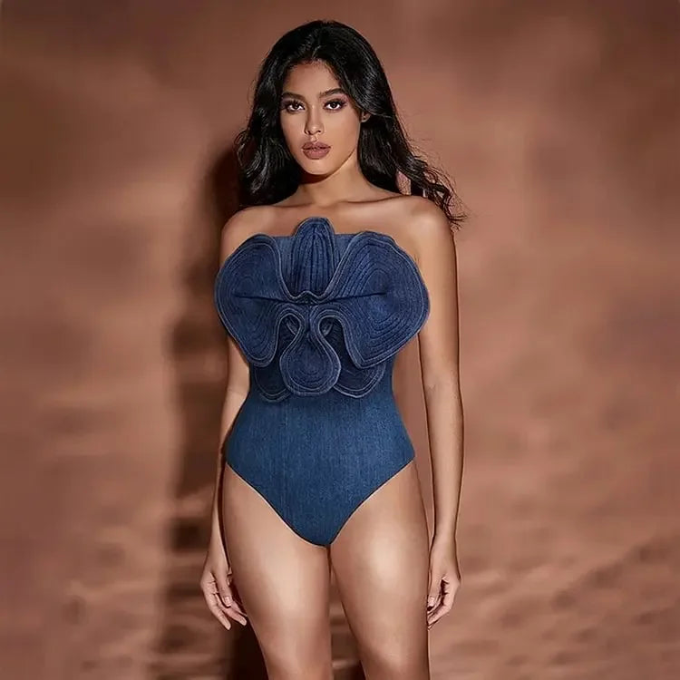 Wildflower Denim Bodysuit