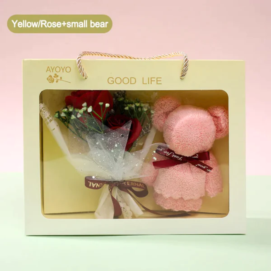 CupidBear Plush &amp; Floral Gift Set