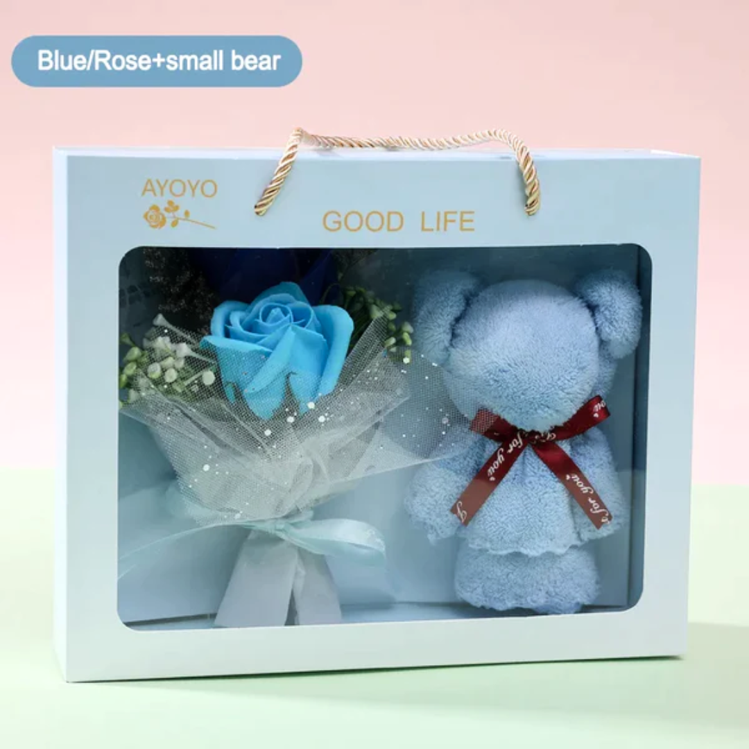 CupidBear Plush &amp; Floral Gift Set