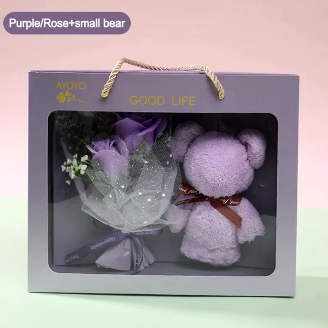 CupidBear Plush &amp; Floral Gift Set