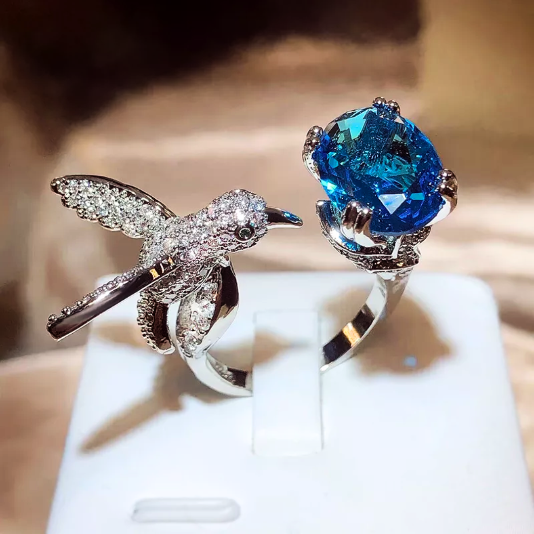 Azure Flight Hummingbird Ring