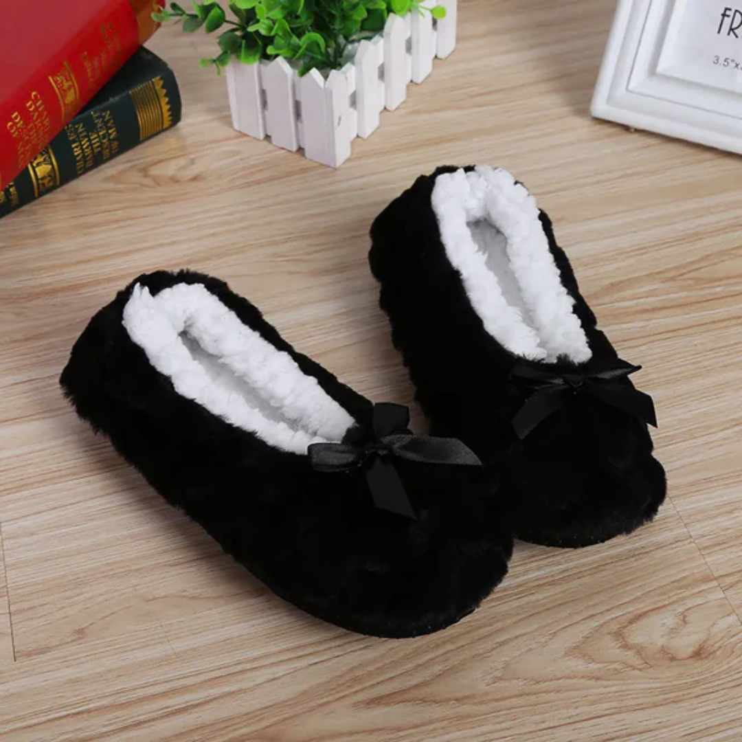 Fluffy Bow Slippers