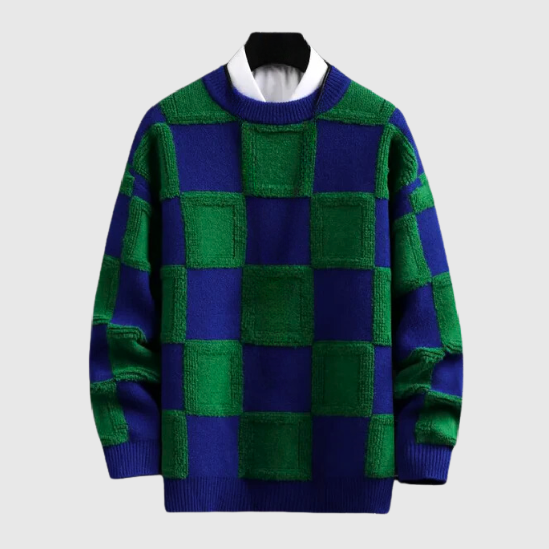 Mason Checkered Knit Sweater