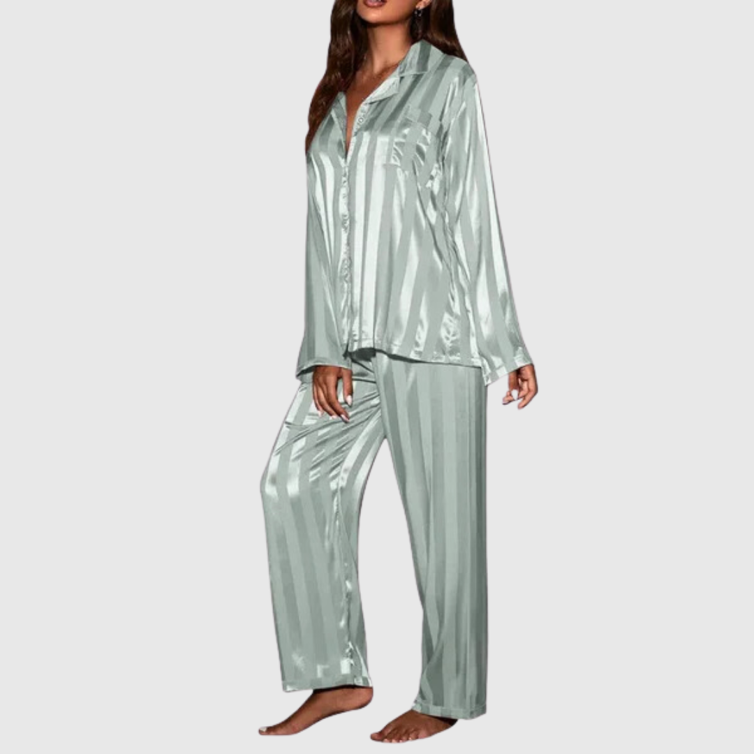 Evelyn Hartley Satin Pajama Set