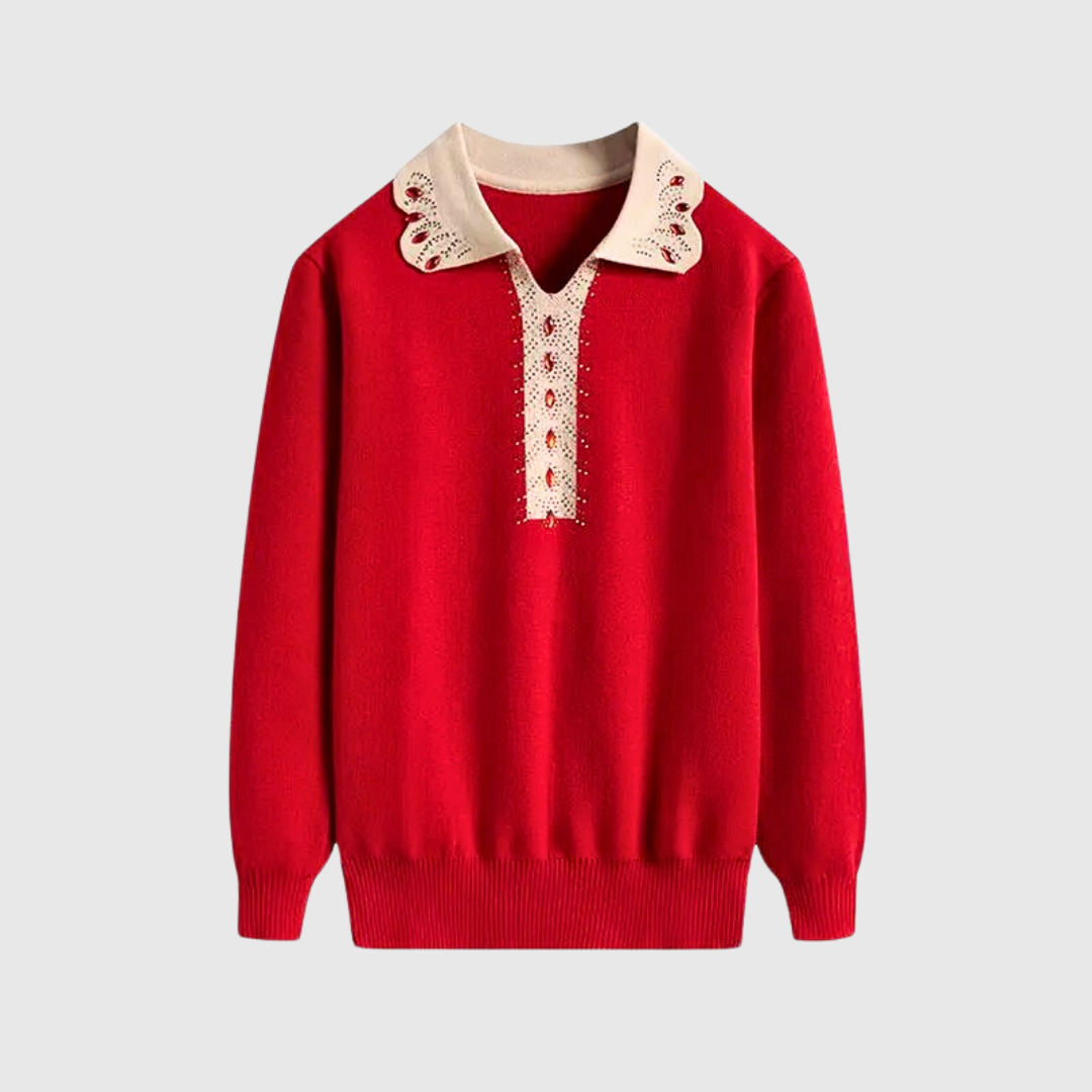 Chloé Delafontaine Lace Collar Sweater