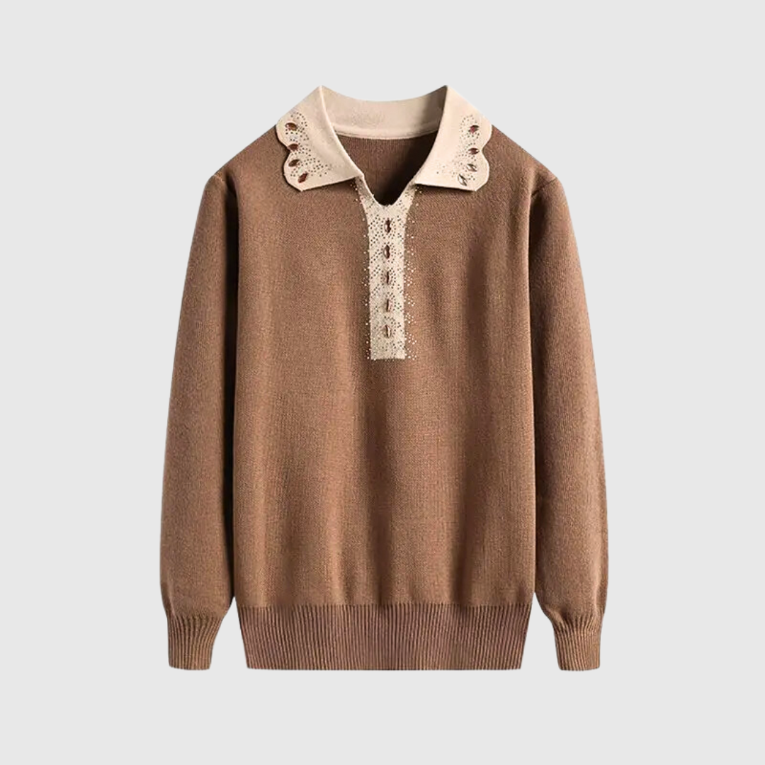 Chloé Delafontaine Lace Collar Sweater