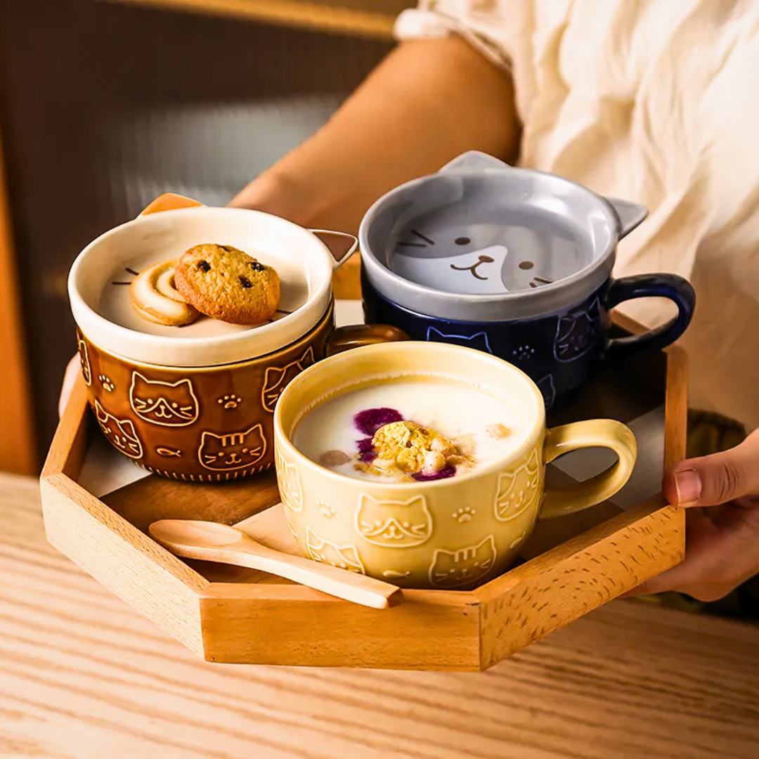 Purrfectly Pawsome Cat Mug and Bowl Set