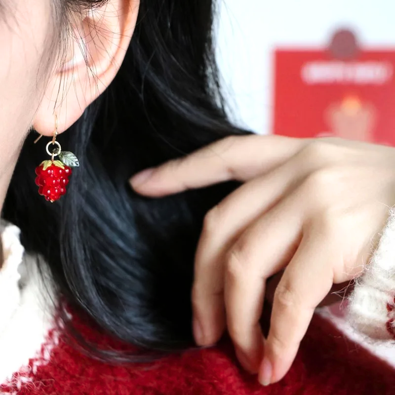 Raspberry Earrings