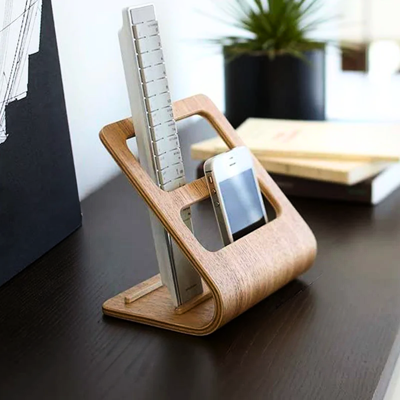 Multifunctional Wooden Desk Organizer