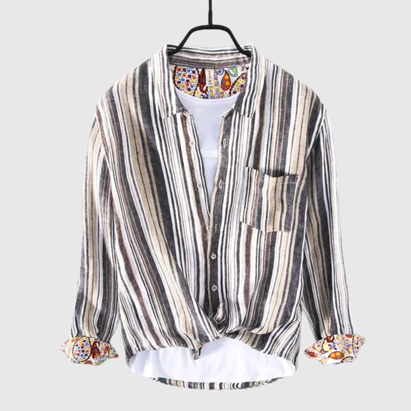 Calder Linen Striped Shirt