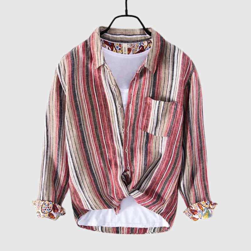 Calder Linen Striped Shirt