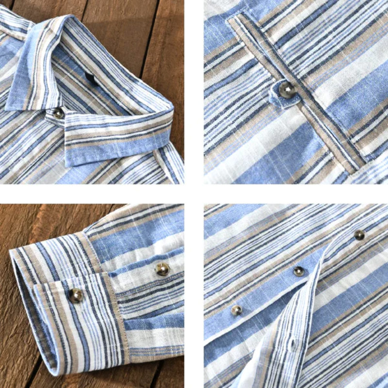 Coastal Weave Men&#39;s Linen Blend Shoreline Shirt