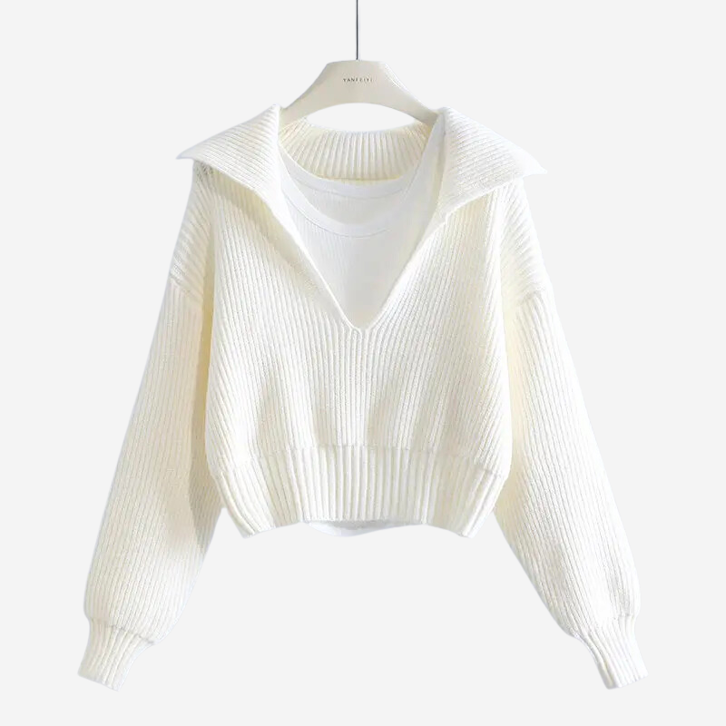 Silken Thread Cropped Knit Sweater