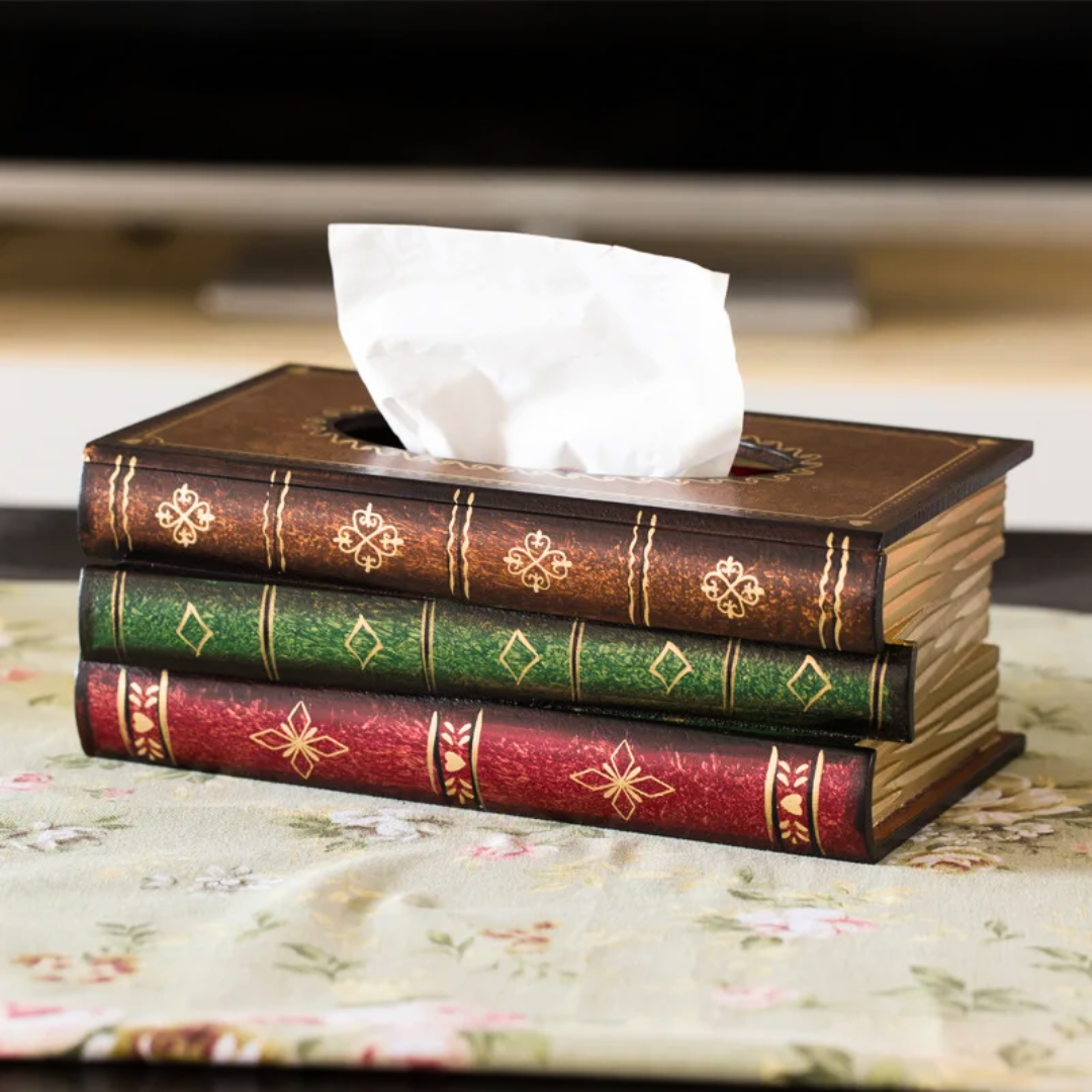 Bookworm&#39;s Secret Stash Tissue Box Holder