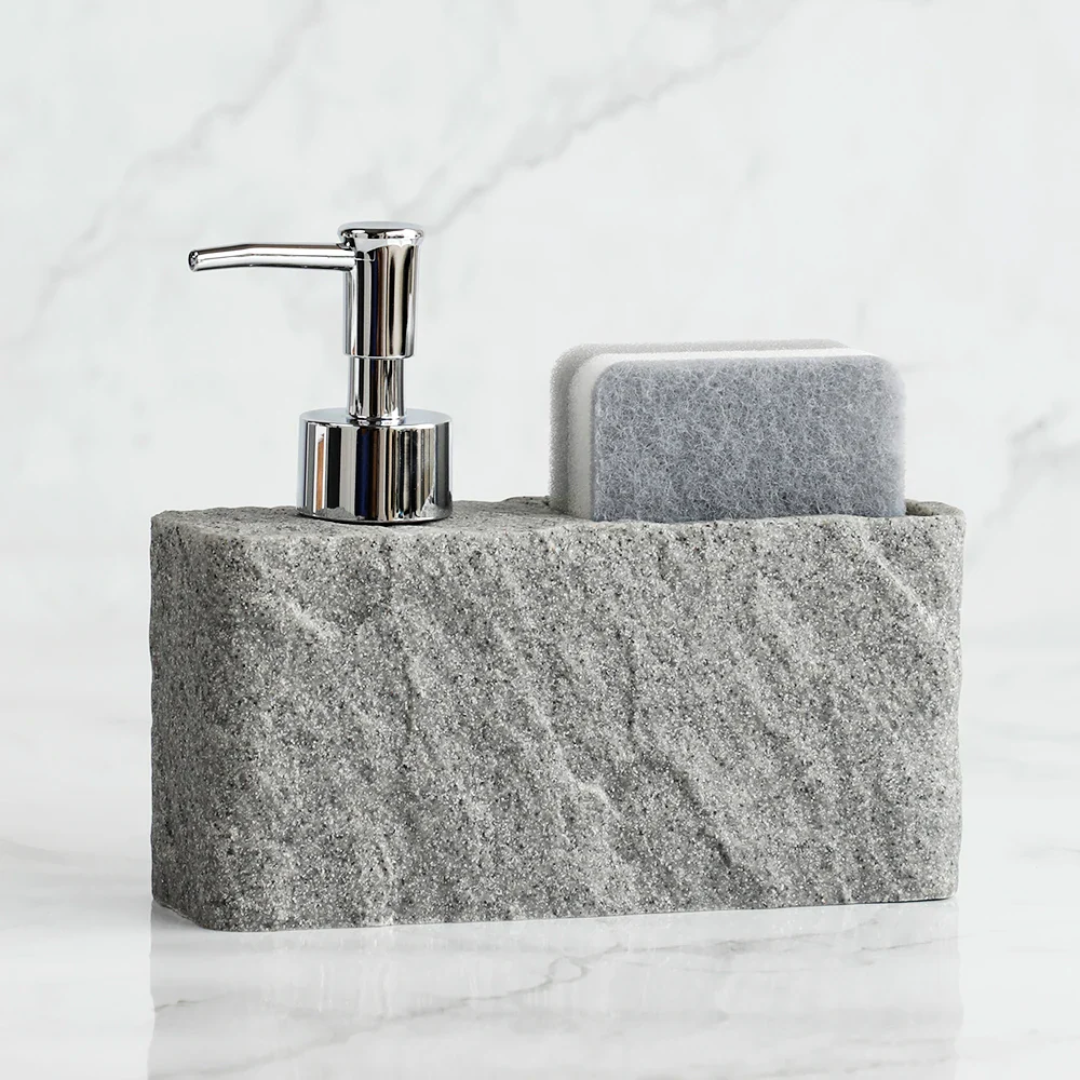 Alessia Home Stone Soap Dispenser &amp; Caddy