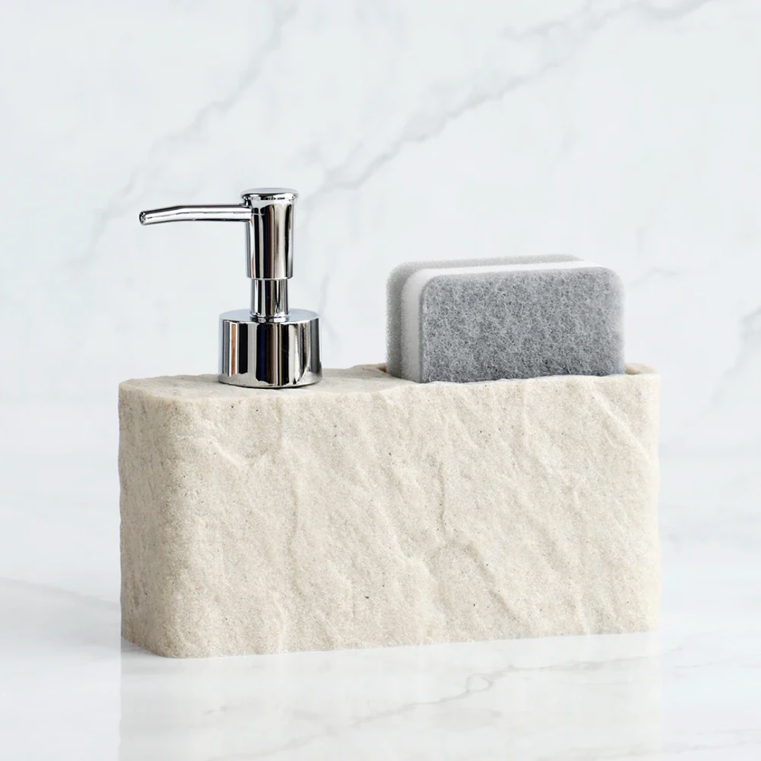 Alessia Home Stone Soap Dispenser &amp; Caddy